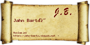 Jahn Bartó névjegykártya